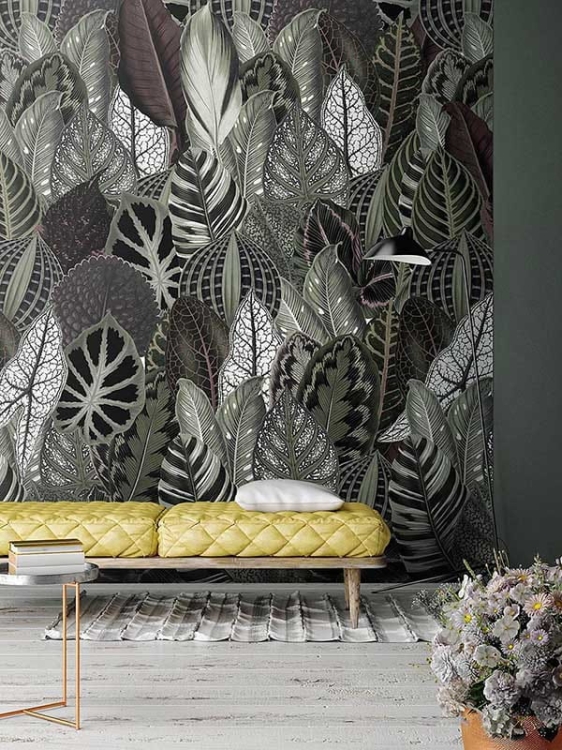 Botanical tapeta roślinna w liście