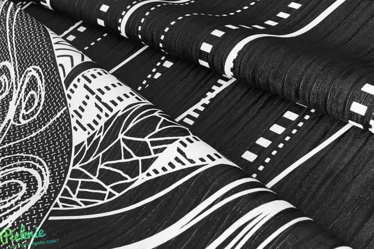 Boho Exotic tapeta czerń i biel