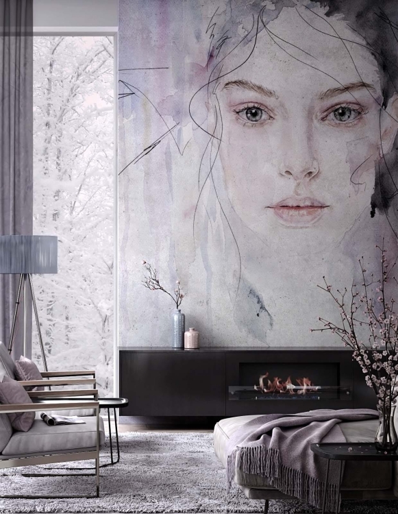 Tapeta na fizelinie kobieca twarz Wonderwall Elegia Human Story