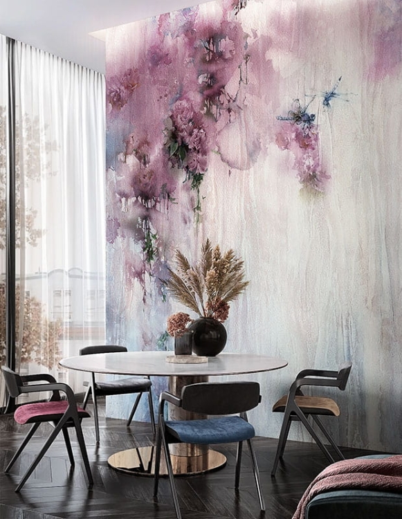 Romantyczna tapeta w kwiatowe wzory Wonderwall Studio Fleur Scharme Bali