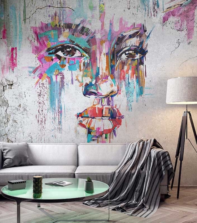 Gera tapeta ścienna na fizelinie z wizerunkiem kobiecej twarzy Wonderwall Studio Human Story