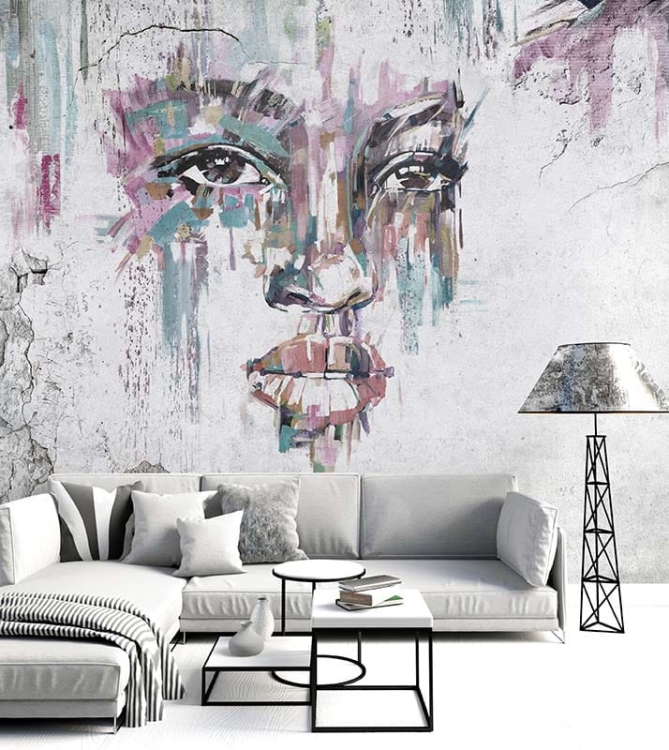 Gera tapeta ścienna na fizelinie z wizerunkiem kobiecej twarzy Wonderwall Studio Human Story