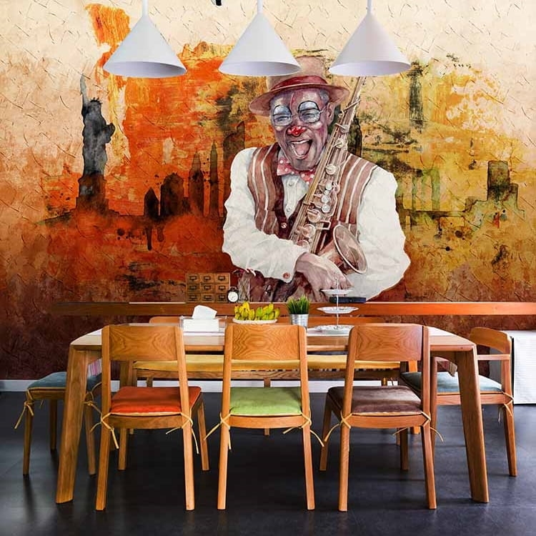 Jazz tapeta ścienna ze śmiejącym się klaunem Wonderwall Studio Human Story