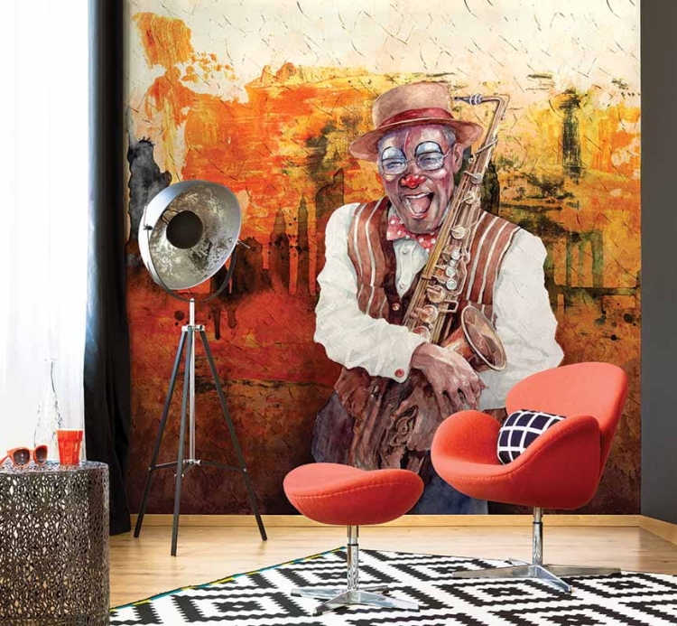 Jazz tapeta ścienna ze śmiejącym się klaunem Wonderwall Studio Human Story