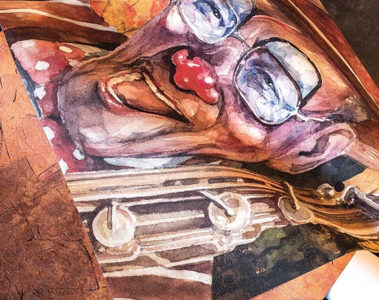 Jazz tapeta ścienna ze śmiejącym się klaunem Wonderwall Studio Human Story