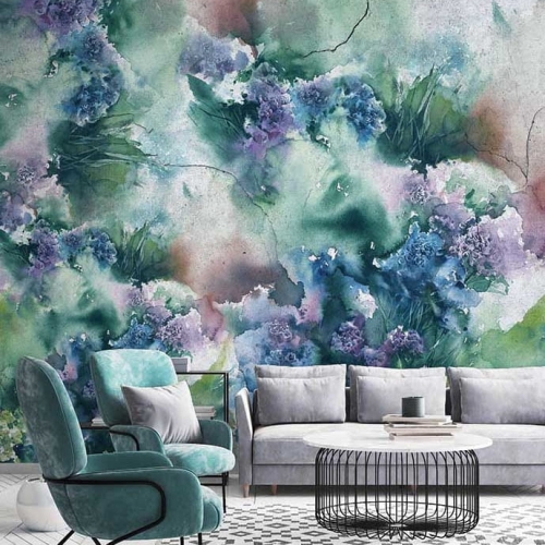 Limonium tapeta ścienna na fizelinie z pastelowymi kwiatami Fleur Scharme