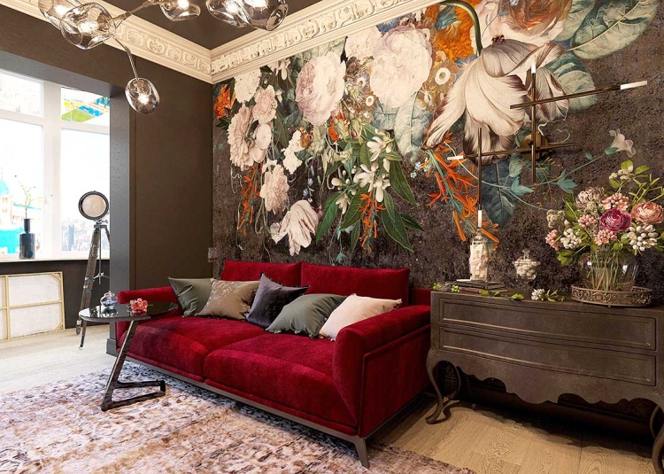 Różana tapeta ścienna na fizelinie Fleur Scharme Fiori kwieciste bukiety