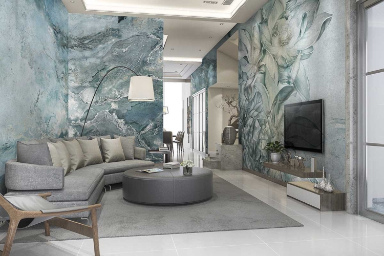 Akwarelowa tapeta ścienna na fizelinie Fleur Scharme Calipso kwiatowa abstrakcja