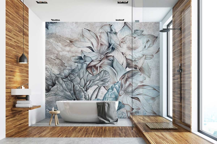 Akwarelowa tapeta ścienna na fizelinie Fleur Scharme Calipso kwiatowa abstrakcja