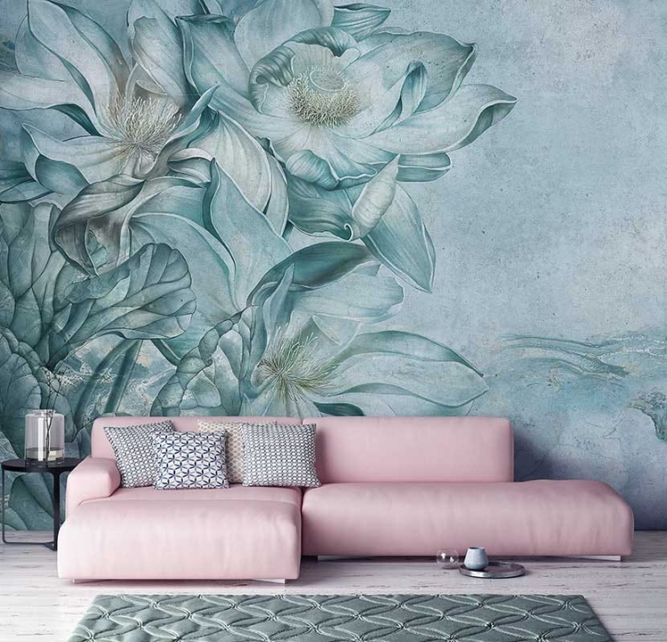 Akwarelowa tapeta ścienna na fizelinie Fleur Scharme Calipso kwiatowa abstrakcja