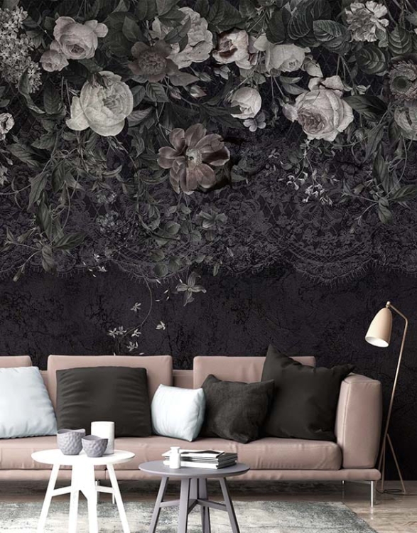 Kwiecista tapeta ścienna na fizelinie Fleur Scharme Marlen romantyczna