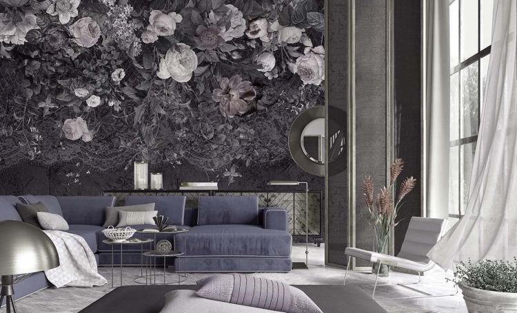Kwiecista tapeta ścienna na fizelinie Fleur Scharme Marlen romantyczna