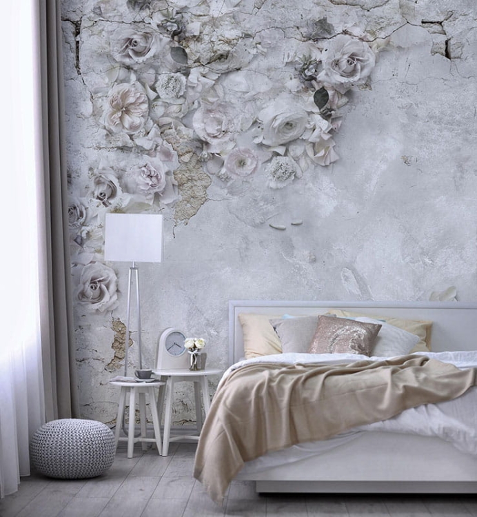 Boho romantyczna tapeta ścienna na fizelinie Fleur Scharme kwiaty róże