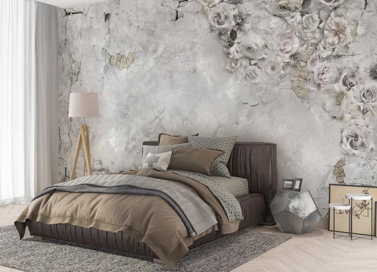 Boho romantyczna tapeta ścienna na fizelinie Fleur Scharme kwiaty róże