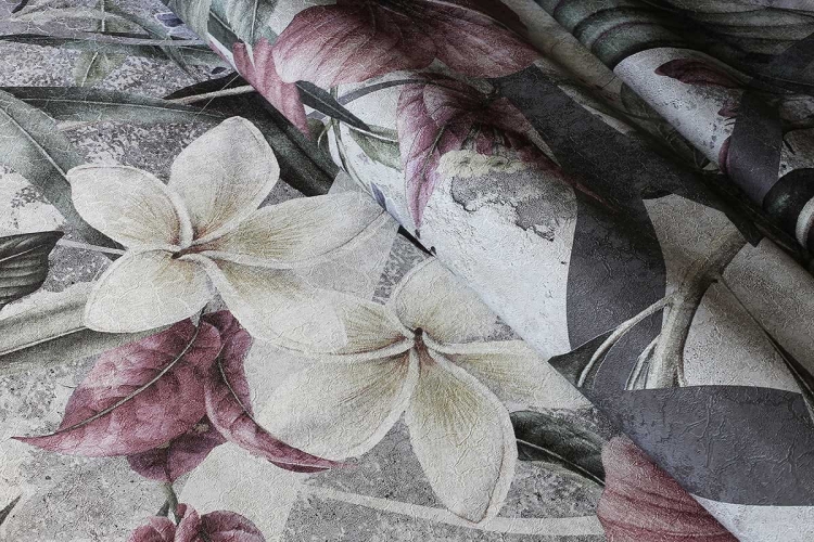 Tropikalna tapeta ścienna na fizelinie Fleur Scharme Bahama kwiaty hibiskusa