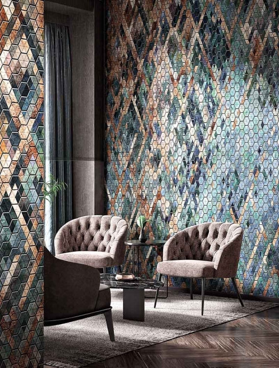 Nowoczesna geometryczna tapeta ścienna na fizelinie Simple Solutions Hexus