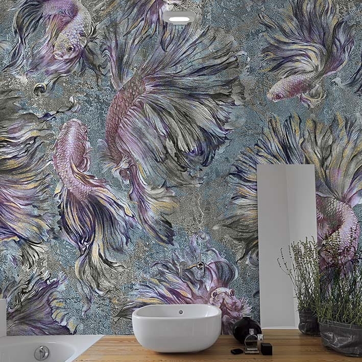 Keiko nowoczesna tapeta ścienna na fizelinie w rybki Bright Accents