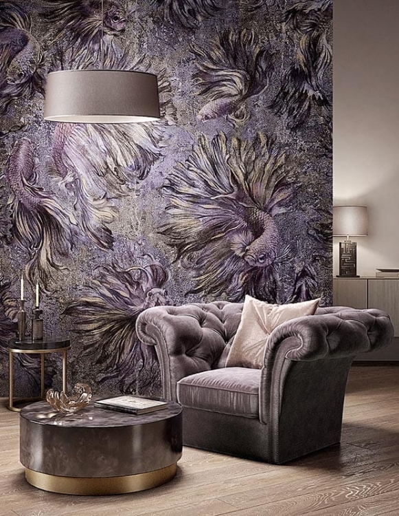 Keiko nowoczesna tapeta ścienna na fizelinie w rybki Bright Accents