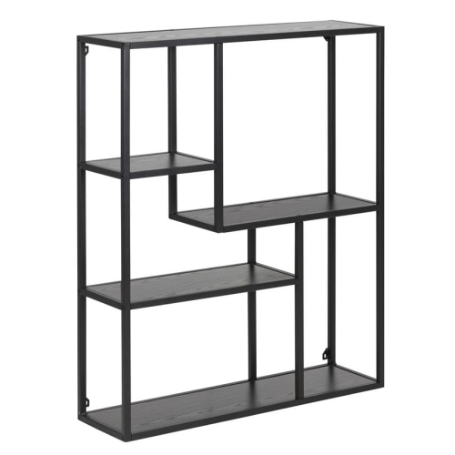 Scandi Loft Black nowoczesny regał asymetryczny wiszący