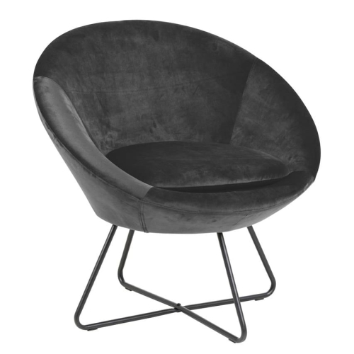 Center nowoczesny okrągły fotel na czarnej metalowej podstawie Dark Grey