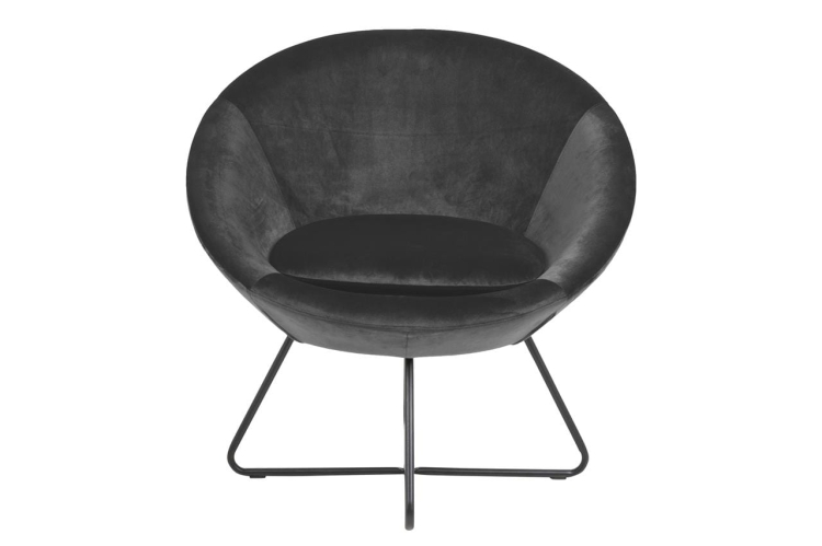 Center nowoczesny okrągły fotel na czarnej metalowej podstawie Dark Grey