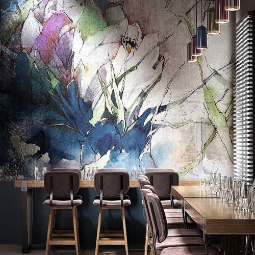 Sketch nowoczesna tapeta ścienna na fizelinie Fleur Scharme kwiatowe szkice pastele