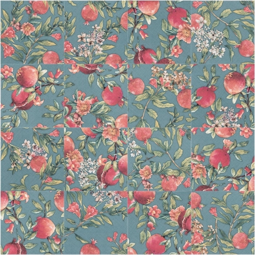 Kwiaty i owoce granatu kafelki Barwolf KE-19011 Wallpaper Fruits Akzent
