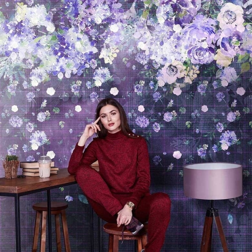 Kwiatowy deszcz wysokiej jakości tapeta na fizelinie do sypialni