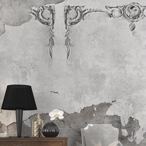 Dekoracyjna sztukateria Bacardia tapeta na fizelinie w postarzanym stylu