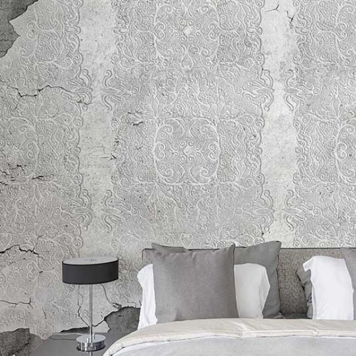 Postarzana tapeta na fizelinie Gloria z dekoracyjnymi ornamentami Vintage Wall