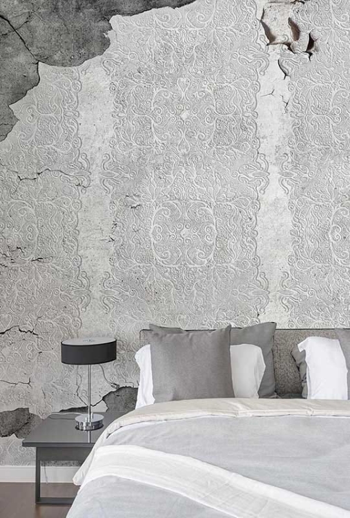 Postarzana tapeta na fizelinie Gloria z dekoracyjnymi ornamentami Vintage Wall