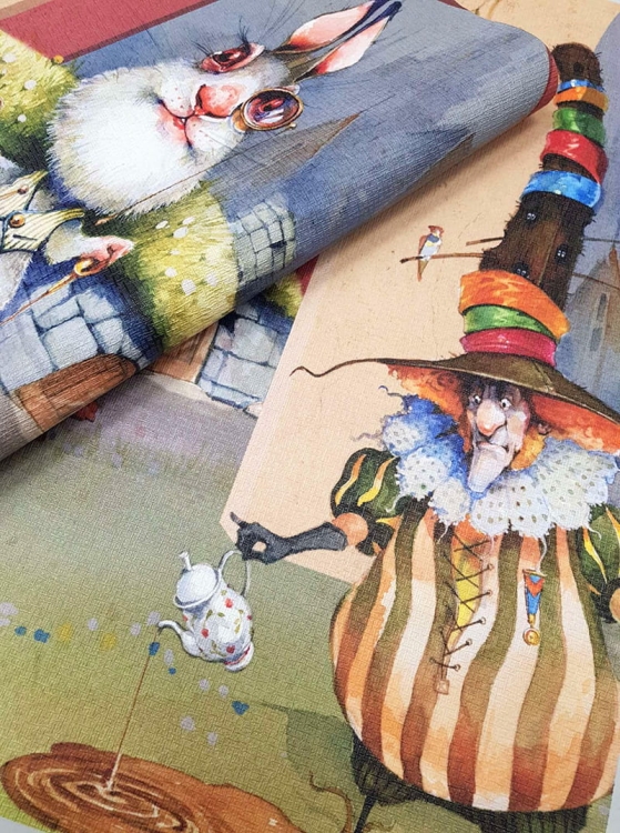 Alice in Wonderland kolorowa tapeta na fizelinie z bajkowym motywem Alicja w Krainie Czarów