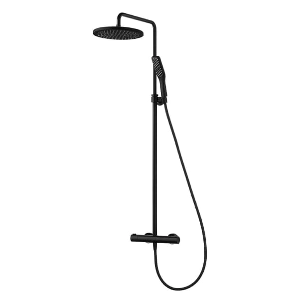 Vedo Desso Nero kolumna natryskowa z baterią termostatyczną, deszczownicą i słuchawką prysznicową, czarny mat VBD4077CZ