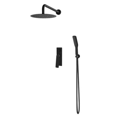 Vedo Desso Nero kompletny system natryskowy podtynkowy z deszczownicą 250mm, czarny mat VBD4223CZ/25