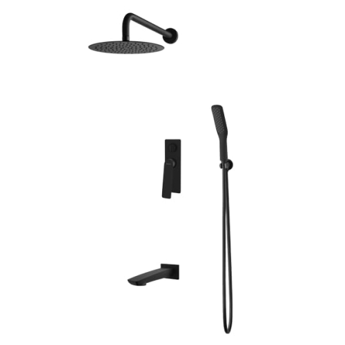 Vedo Desso Nero kompletny system wannowo-natryskowy podtynkowy z deszczownicą 300mm, czarny mat VBD4231CZ/30