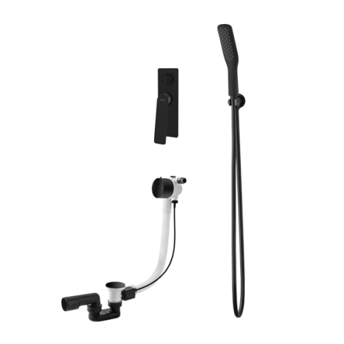 Vedo Desso Nero zestaw wannowy podtynkowy z napełnianiem przez przelew, czarny mat VBD4241CZ