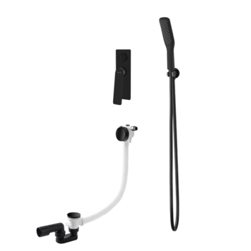 Vedo Desso Nero zestaw wannowy podtynkowy z napełnianiem przez przelew, czarny mat VBD4242CZ