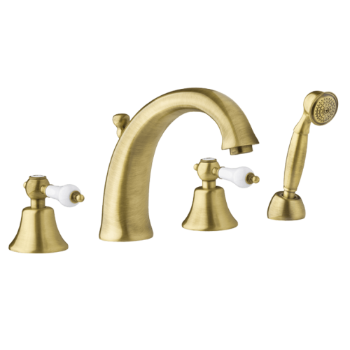 Vedo Etros Brąz bateria wannowa 4-otworowa z zestawem natryskowym w stylu retro 2120BR