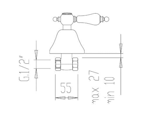 Vedo Etros Brąz bateria natryskowa podtynkowa w stylu retro 2110BR