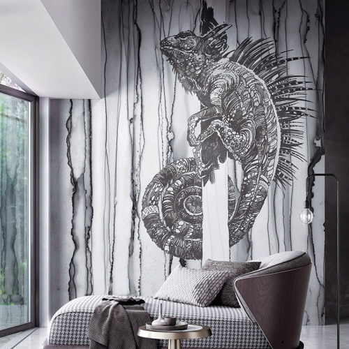 Iguana szara tapeta na fizelinie ze zwierzęcym motywem jaszczurki