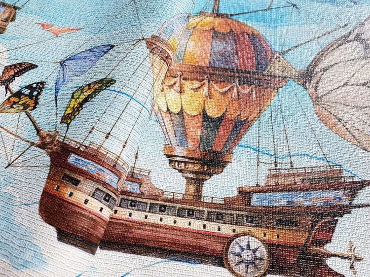 Wind kolorowa tapeta ścienna do pokoju dziecięcego z bajecznym motywem balonów i motyli