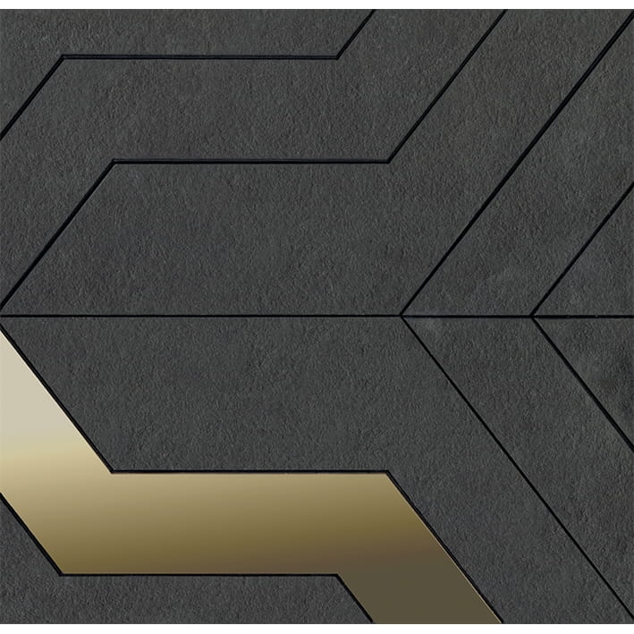 L'Antic Colonial Focus Black Gold kamienna mozaika geometryczna ze złotym akcentem