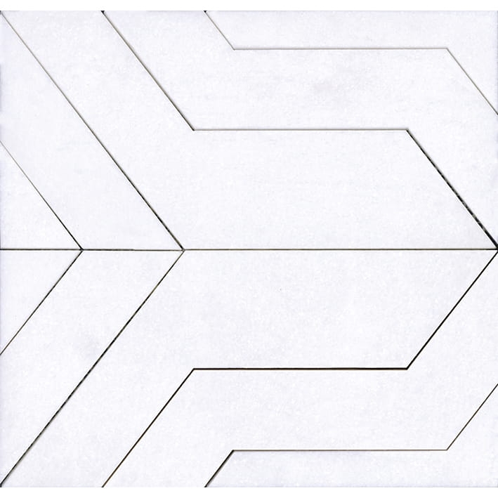 L'Antic Colonial Focus White kamienna mozaika geometryczna