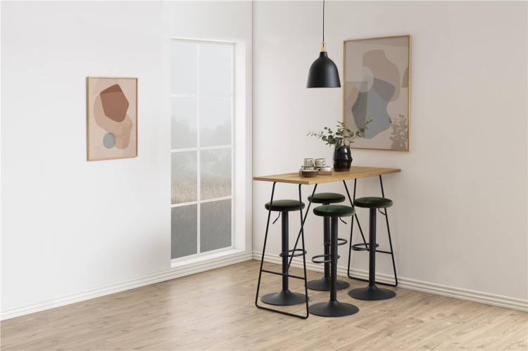 Loftowe stołki barowe Fin Forest Green na metalowej podstawie hokery zestaw 2 sztuki