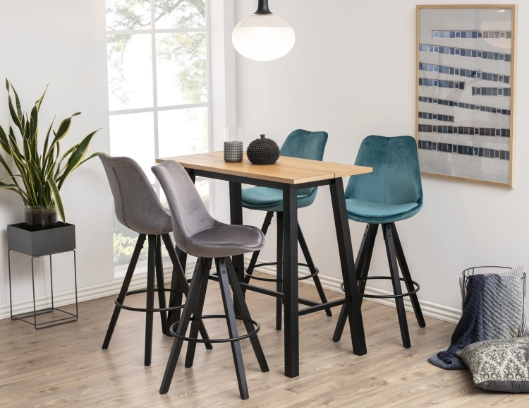 Stół barowy z drewnianym dwuczęściowym blatem Charry Wild Oak Bar Table dębowy olejowany