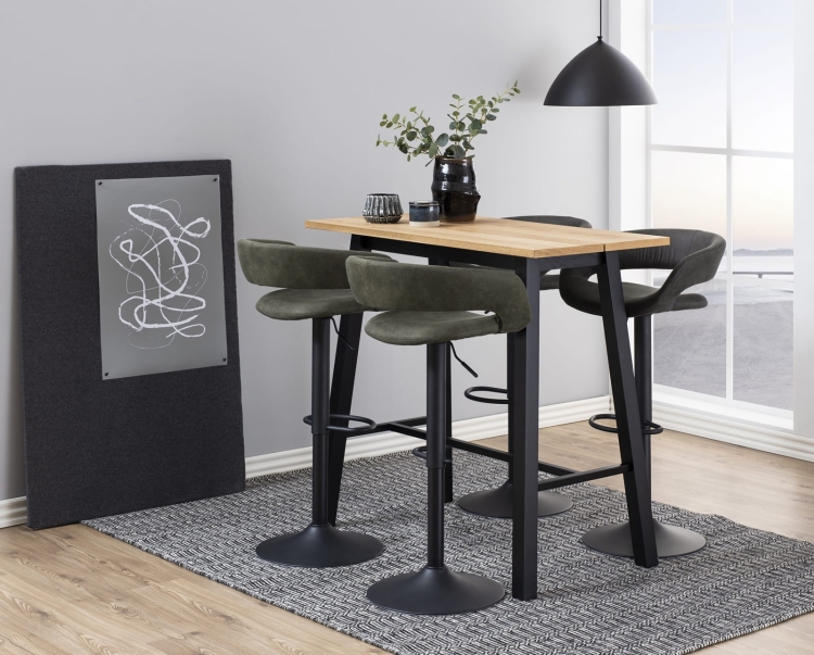 Stół barowy z drewnianym dwuczęściowym blatem Charry Wild Oak Bar Table dębowy olejowany