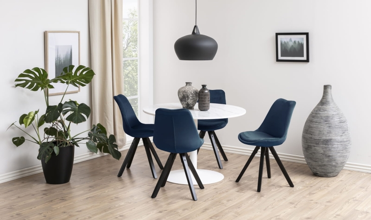 Tarry Marble Table okrągły stół do jadalni z marmurowym blatem i metalową podstawą