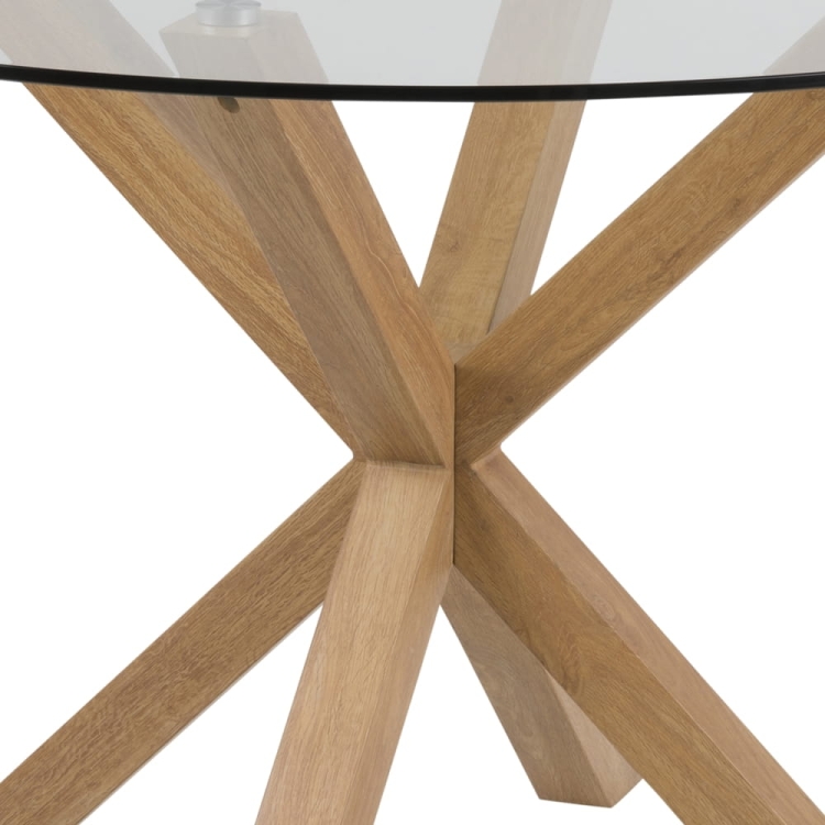 Nowoczesny stół do salonu ze szklanym blatem Sally Cristal Dining Table na metalowej podstawie