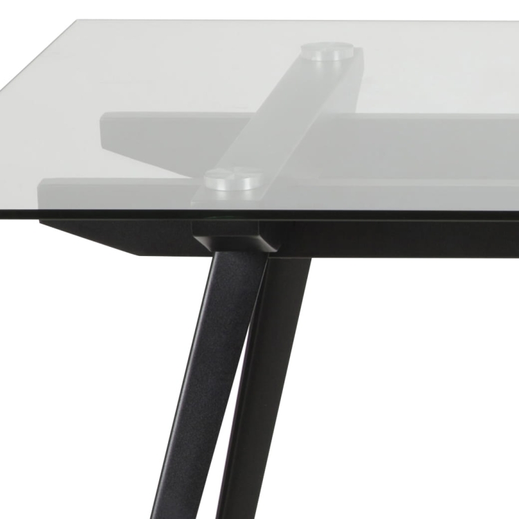 Tina Dining Table nowoczesny stół do jadalni z metalową podstawą i szklanym blatem