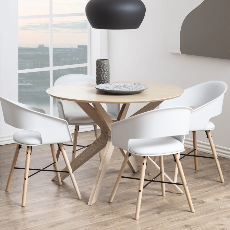 Skandynawski okrągły stół Fiord Dining Table solidny dębowy Ø 105cm